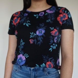 Mudd Black Floral T-Shirt